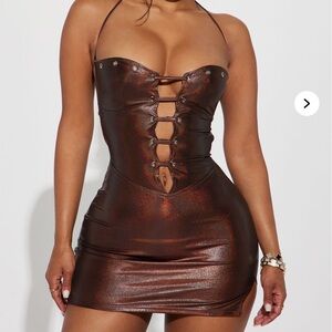Fashion Nova Ashlynn Lace Up Mini Dress